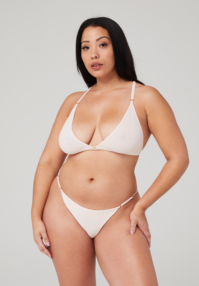 Merino Racerback Bralette - Pearl